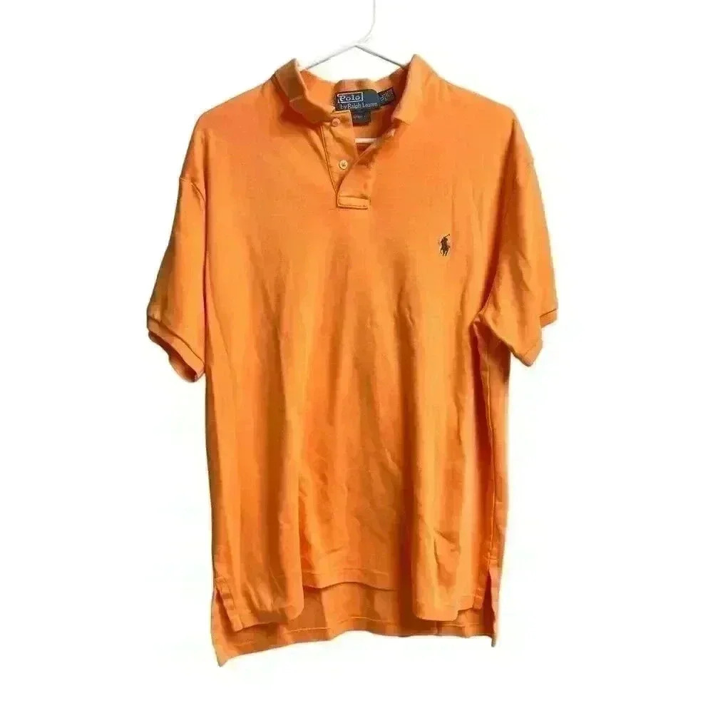 Polo By Ralph Lauren Men's Orange Polo Short Sleeve XL